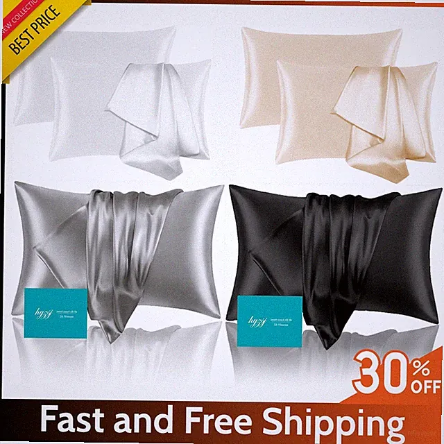 100% Silk Pillowcase for Hair & Skin-25 Momme, 600 Thread Count, Multiple Colors
