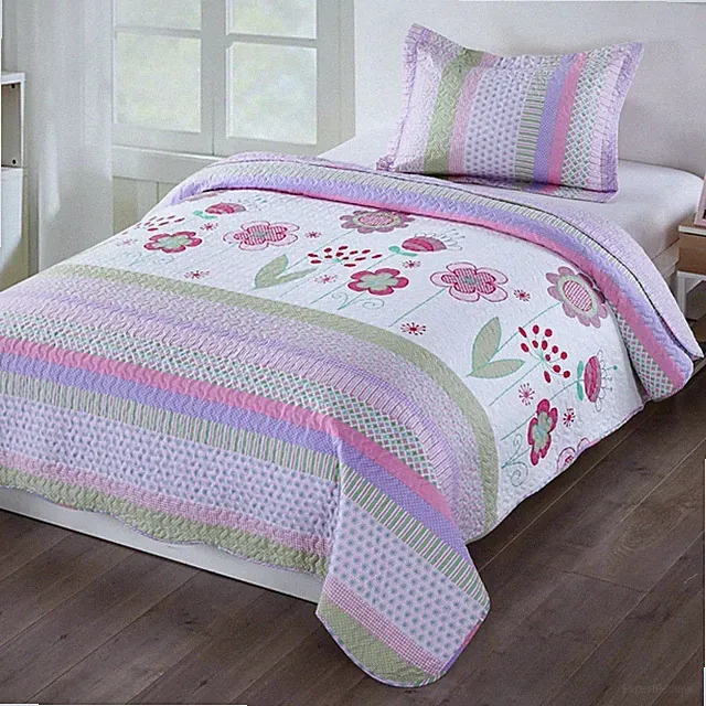 2 Piece Kids Bedspread Quilts Set Throw Blanket for Teens Girls Bed Printed Bedd