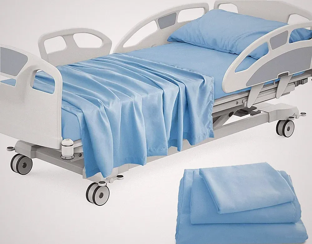 3 Piece Hospital Bed Sheets Set Fitted for Home Use & Hospital Use 36"×84"×14"