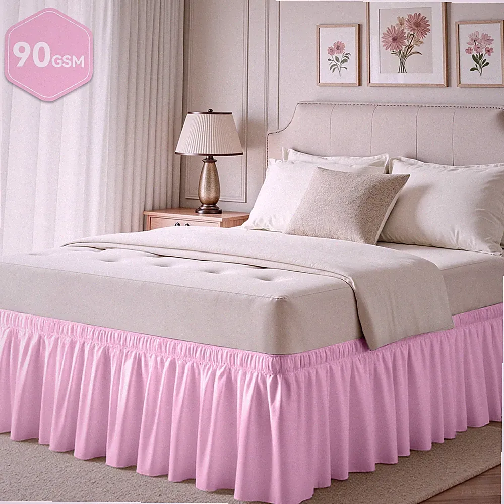 Cherry Blossom Pink Skirts for Queen Beds, 18-inch Tailored Drop, Adjustable