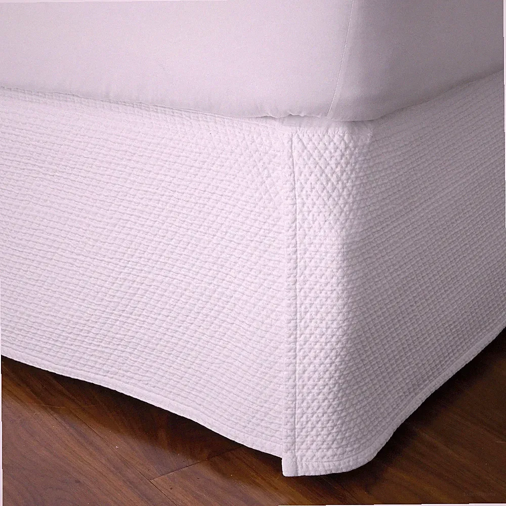 Company Store Madelyn Bed Skirt White Matelassé Egyptian Cotton NWT 14" Drop