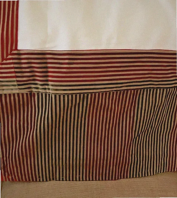 Custom Made Twin Bed Skirt 2 Available Velvet strips STUNNING High End Quality