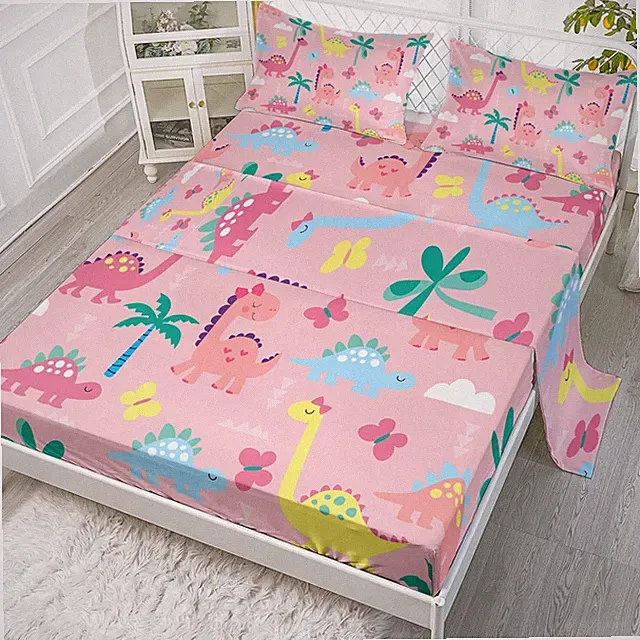Cute Dinosaur Sheets Twin Size, Set for Girls, Bedding Set for Teens Dinosaur...