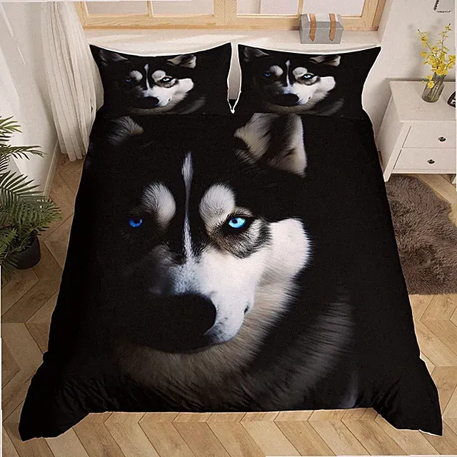 Dog Duvet Cover Cute Pet Dog Bedding Set for Kids Boys Girls Teens