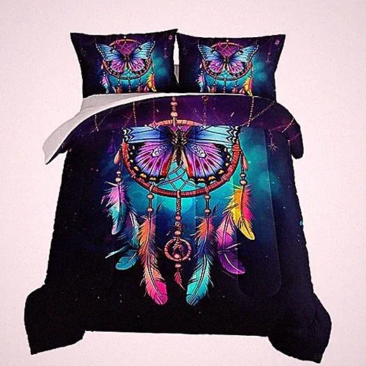 Dream Catcher Comforter Set 3Pcs for Teens Adults Girls Room Queen Colorful