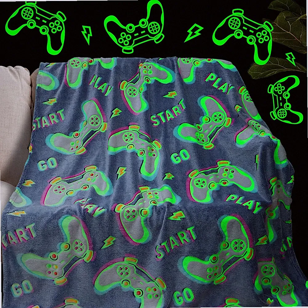 Gifts for Boys & Teens, Gamer Throw Blanket, Video Game Blanket, Game Control...