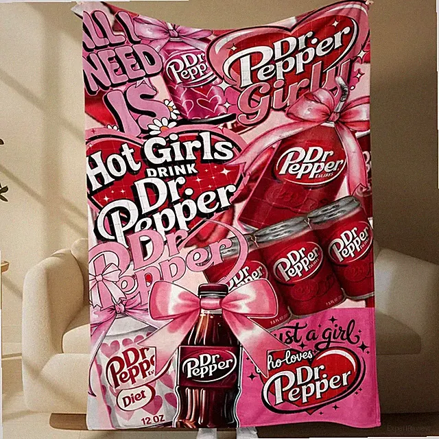 Girly Pink Flannel Blanket - Cute Cozy Throw for Girls, Teens & Women