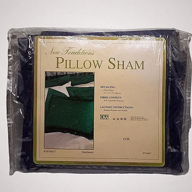 New Traditions Dark Indigo Blue Pillow Shams for Bed 21" x 27"