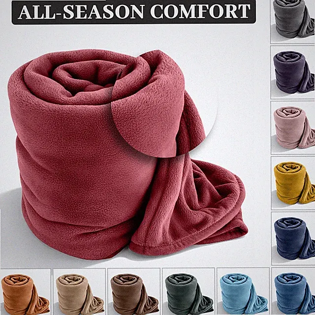 Soft Fluffy Fleece Blankets Throw Reversible Blankets for Sofa Bed Couch Queen
